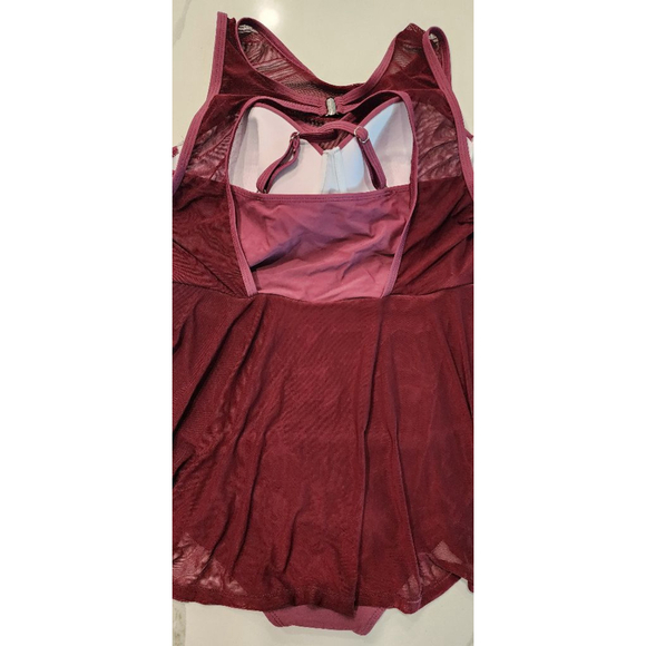 Torrid Underwire Long Mesh Overlay Swim Dress With Brief Violet XL - Picture 5 of 11